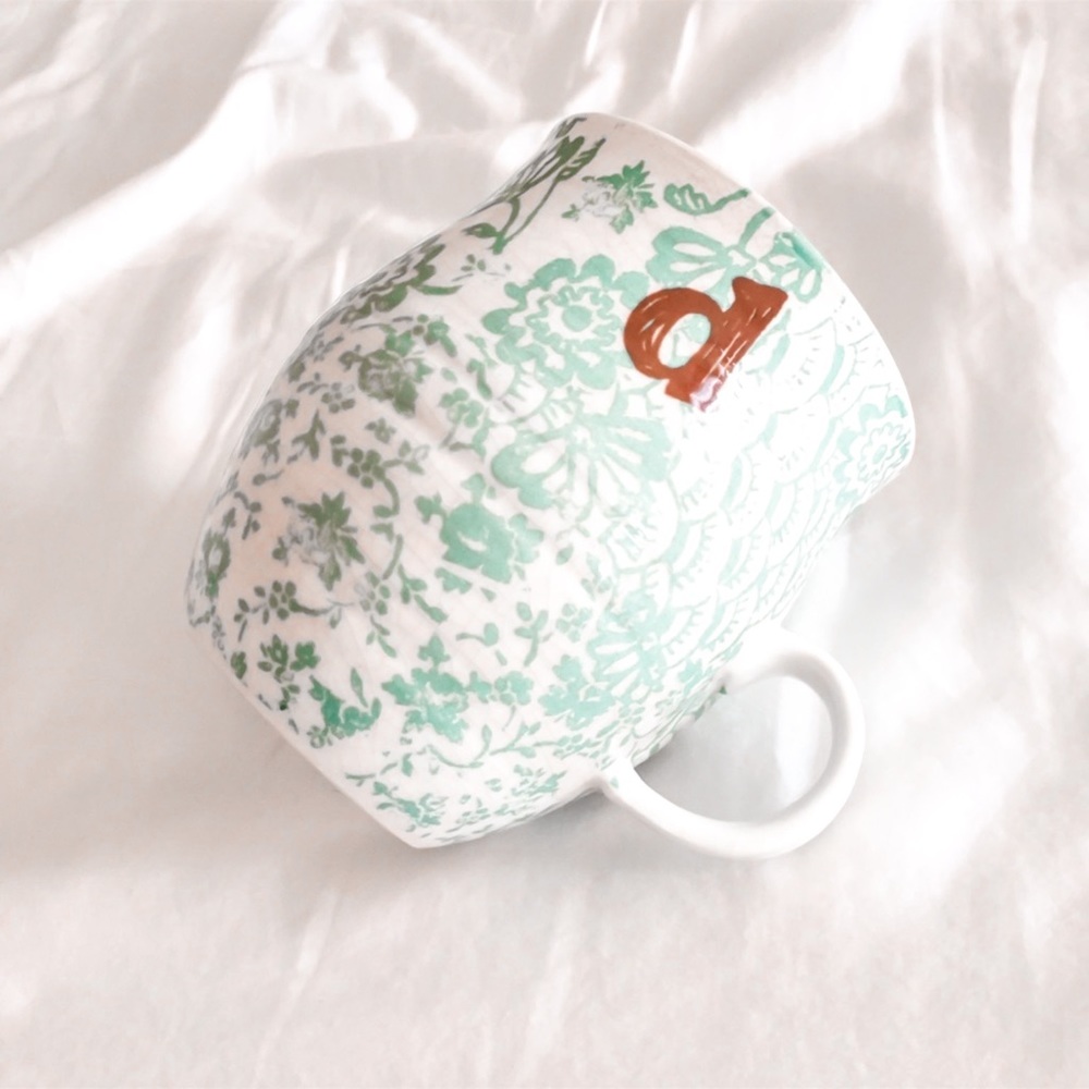 Anthropologie “d” Monogram Homegrown Coffee Mug